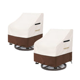 Aacabo vista frontal de la funda beige protegiendo sillón exterior, protección completa