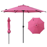 Abba Patio vista frontal de la sombrilla rosa mostrando cobertura y estilo