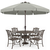 ABCCANOPY vista frontal de la sombrilla 9FT gris, sombra amplia y elegante