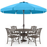 ABCCANOPY vista frontal del parasol turquesa mostrando sombra amplia