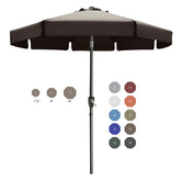 ABCCANOPY vista frontal de la sombrilla 10FT marrón mostrando cobertura y estilo