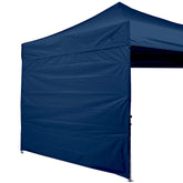 ABCCANOPY panel lateral frontal azul marino mostrando protección y privacidad