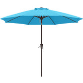 ABCCANOPY vista frontal de la sombrilla 9ft mostrando cobertura amplia y protección