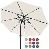 ABCCANOPY vista frontal de la sombrilla beige con luz y sombra