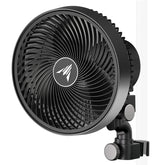 AC Infinity vista frontal del CLOUDRAY S9 con clip, circulación dirigida