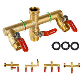 Acolasia divisor frontal mostrando roscas 3/4" GHT y construcción sólida