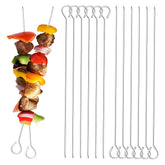 ADULLPONY pack frontal de 12 pinchos de acero inoxidable listo para parrilla y ahorro
