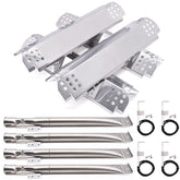 Adviace frontal del kit de repuestos para Nexgrill mostrando componentes clave y ahorro