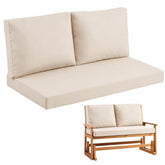 Aegisun vista frontal del set de cojines beige mostrando ajuste perfecto
