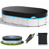AGROAIDE cubierta frontal oval protege piscina y reduce limpieza