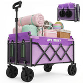 Aimnny vista frontal del carrito morado mostrando capacidad y diseño práctico