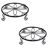 Aivkoif soporte maceta frontal mostrando estabilidad y acabado negro