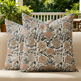 Allorry vista frontal de la funda 16x16 marrón floral protege y decora