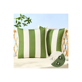 Allorry funda de cojín frontal verde oliva con rayas, aporta estilo exterior