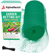 AlpineReach empaque frontal mostrando tamaño y uso, protege plantas fácilmente