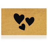 AMARU DOOR MATS felpudo frontal empaquetado mostrando diseño corazones y bienvenida