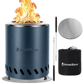 AmazStove vista frontal del fogón mostrando formato compacto y portabilidad