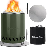 AmazStove vista frontal montado, diseño compacto y seguro