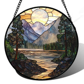 AMDERVEN colgante vitral frontal mostrando colores brillantes y atractivo decorativo