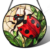 AMDERVEN vista frontal del atrapasol mariquita con colores vivos y estética decorativa
