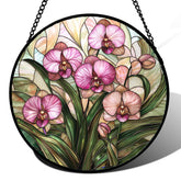 AMDERVEN vista frontal del vitral orquídea, aporta color decorativo
