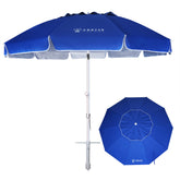 AMMSUN vista frontal de toldo azul mostrando gran cobertura