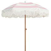 AMMSUN sombrilla boho frontal mostrando flecos y sombra decorativa