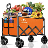 AMNOW carrito frontal naranja mostrando capacidad y estructura resistente