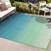 Anidaroel alfombra exterior frontal degradado azul verde, aporta estilo al porche