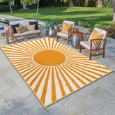 Anidaroel vista frontal con patrón naranja y doble arco, mejora estética exterior