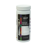 AquaChek frasco frontal mostrando 100 tiras para control rápido