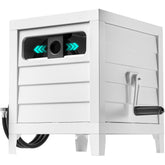 AQUAZILLA caja metálica frontal mostrando diseño elegante y protección