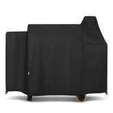Arcedo vista frontal de la funda ajustada a una Pit Boss 820, protección completa