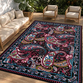 Arenarug vista frontal magenta paisley aporta estilo y color duradero