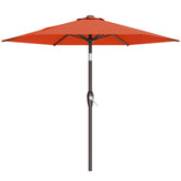 AreShark vista frontal de la sombrilla naranja mostrando amplia cobertura y protección