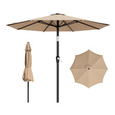AreShark sombrilla frontal beige mostrando cobertura amplia y sombra