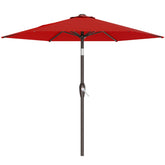AreShark vista frontal de sombrilla roja mostrando cobertura y diseño práctico