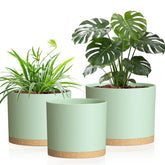 Areutxbis vista frontal del pack tres macetas, diseño elegante y resistente
