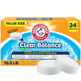 Arm & Hammer frente del empaque mostrando 24 tabletas y beneficio claridad