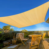 Artpuch vela frontal 8x12 arena mostrando sombra amplia y estética