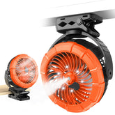 Ausic vista frontal del ventilador portátil con diseño compacto y nebulización