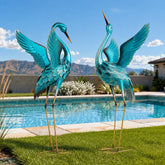 Autodaya estatua frontal de grulla grande aporta elegancia al jardín