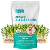Back to the Roots paquete frontal mostrando 1 lb y certificación orgánica, ahorro