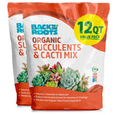 Back to the Roots frente del empaque mostrando 12 qt y beneficio de mezcla especializada