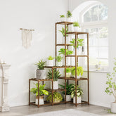 Bamworld soporte plantas frente mostrando diseño esquinero y capacidad