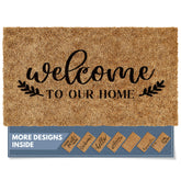 Barnyard Designs felpudo frontal mostrando el diseño y bienvenida clara