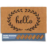 Barnyard Designs felpudo frontal Hello Wreath da bienvenida con estilo