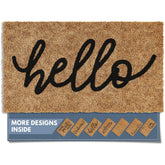 Barnyard Designs felpudo frontal mostrando "Hello" y bienvenida clara