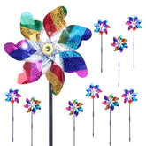 BATTIFE empaque frontal del pack de 10 molinetes para jardín con colores brillantes
