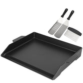 BBQ Future plancha frontal empaquetada mostrando tamaño y compatibilidad